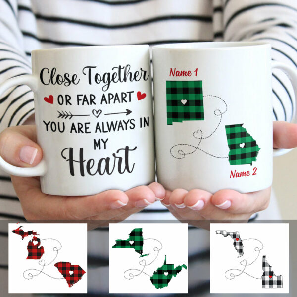 Personalized Long Distance State Map Mug
