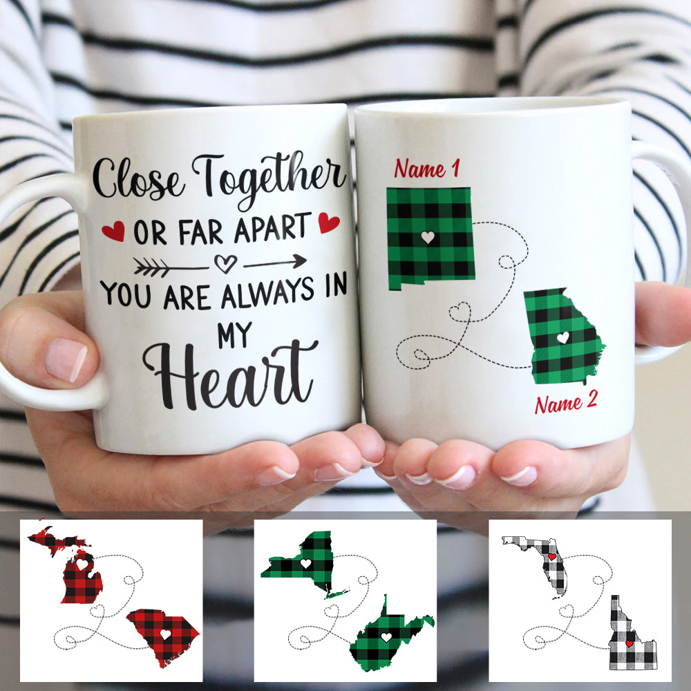 Personalized Long Distance State Map Mug Personalized Long Distance State Map Mug