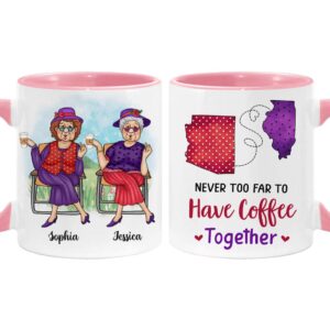 Personalized Long Distance State To State Gifts For Old Friends Mug