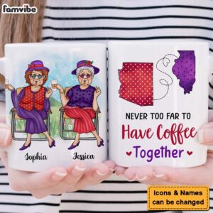 Personalized Long Distance State To State Gifts For Old Friends Mug