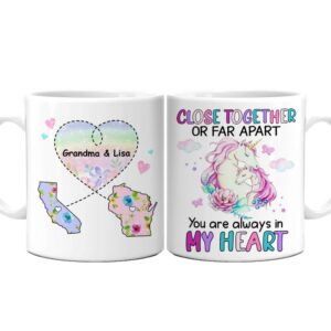 Personalized Long Distance Unicorn Mug