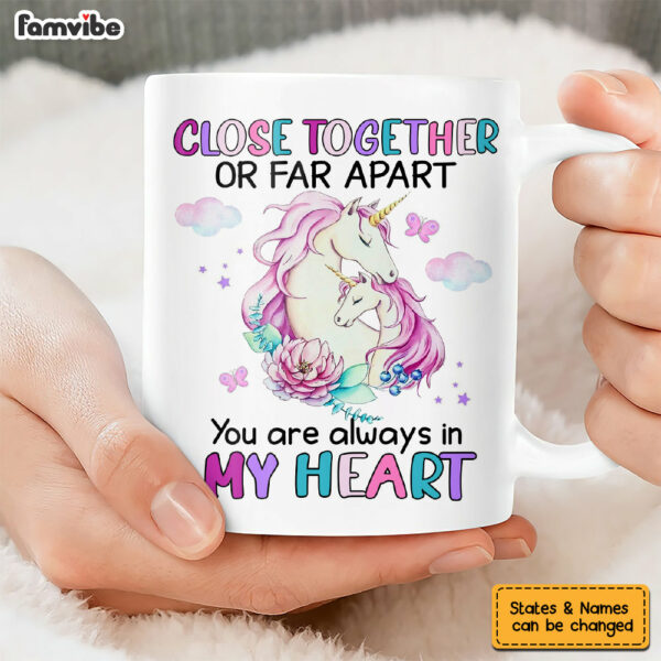 Personalized Long Distance Unicorn Mug