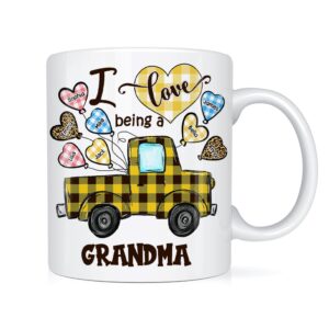 Personalized Love Being A Grandma Buffalo Truck Mug