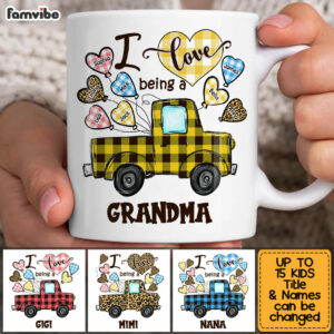 Personalized Love Being A Grandma Buffalo Truck Mug