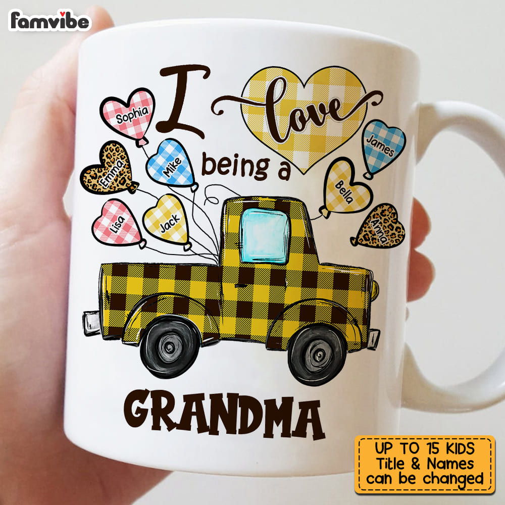 Personalized Love Being A Grandma Buffalo Truck Mug Personalized Love Being A Grandma Buffalo Truck Mug