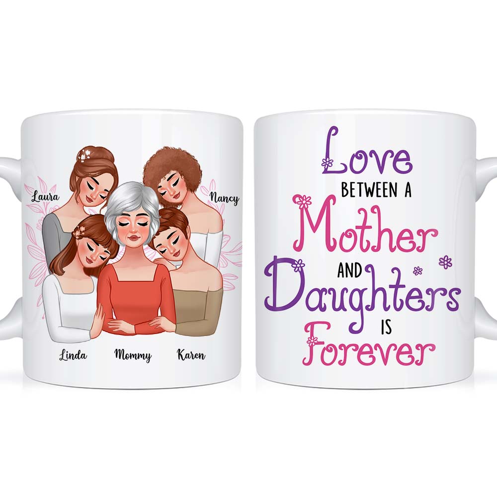 Personalized Love Between A Mother and Daughters Is Forever Mug Personalized Love Between A Mother and Daughters Is Forever Mug