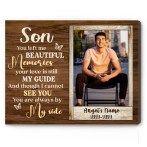 Personalized Memory Gift For Loss Of Son, Memorial Canvas For Son, Loss Of A Son Gift Ideas
