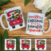 Personalized Merry Christmas Dog Red Truck Mug
