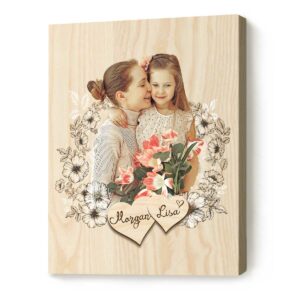 Personalized Mom And Daughter Portrait Canvas Art, Portrait Gifts For Mom, Mother’s Day Mom Gifts From Daughter