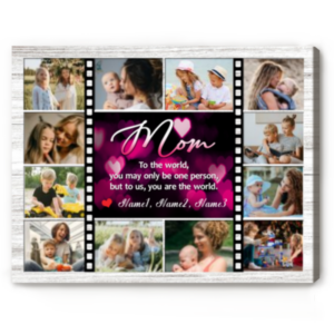 Personalized Mom Canvas With Picture, Mom Picture Frame, Gift For Mother From Kids – Best Personalized Gifts For Everyone