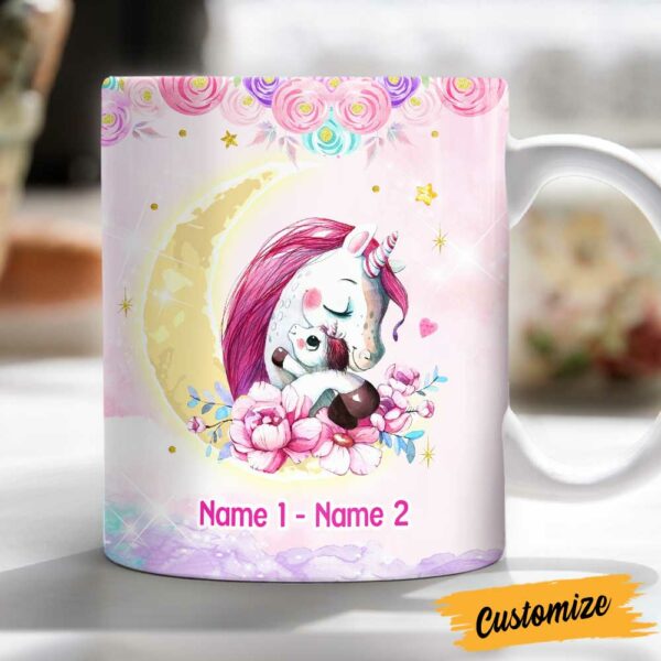 Personalized Mom Grandma Daughter Granddaughter Unicorn Mug