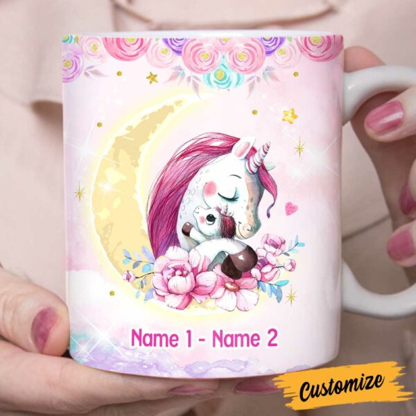 Personalized Mom Grandma Daughter Granddaughter Unicorn Mug