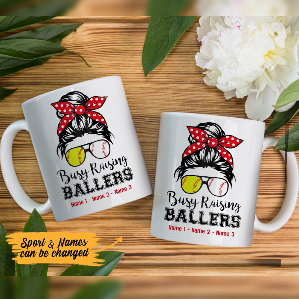 Personalized Mom Grandma Softball Baseball Mug Personalized Mom Grandma Softball Baseball Mug