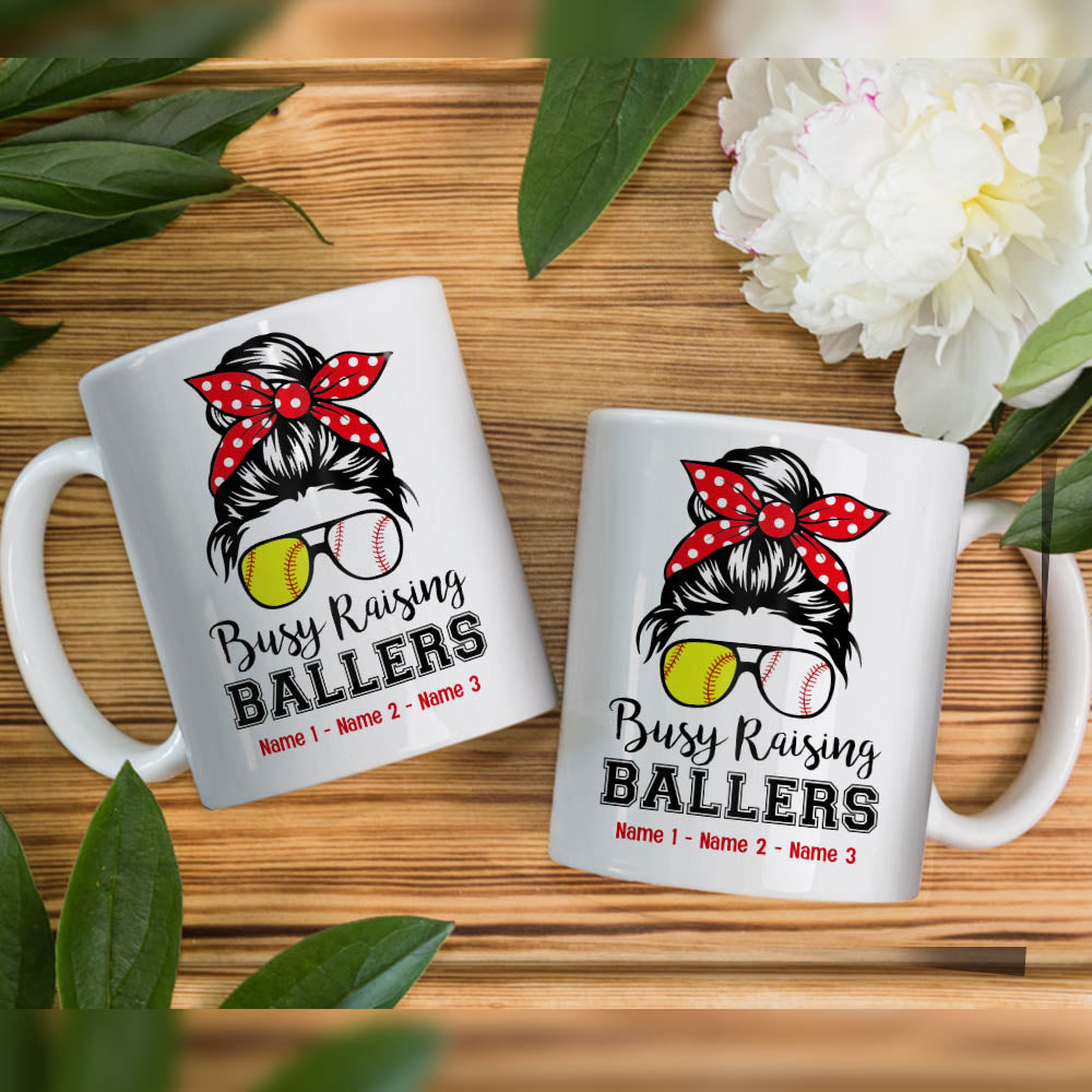 Personalized Mom Grandma Softball Baseball Mug Personalized Mom Grandma Softball Baseball Mug