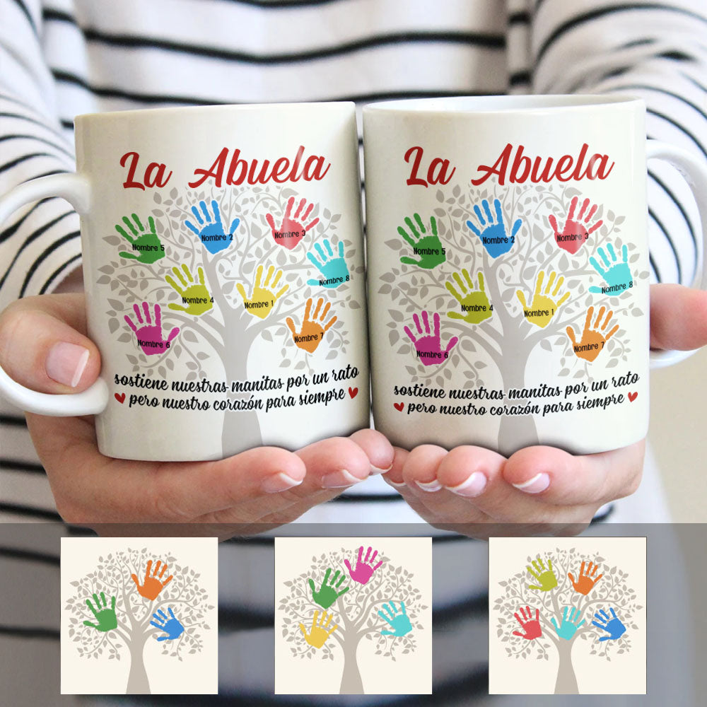Personalized Mom Grandma Tree Spanish Mama Abuela Mug Personalized Mom Grandma Tree Spanish Mama Abuela Mug