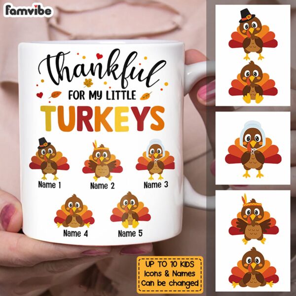 Personalized Mom Grandma Turkey Fall Halloween Mug