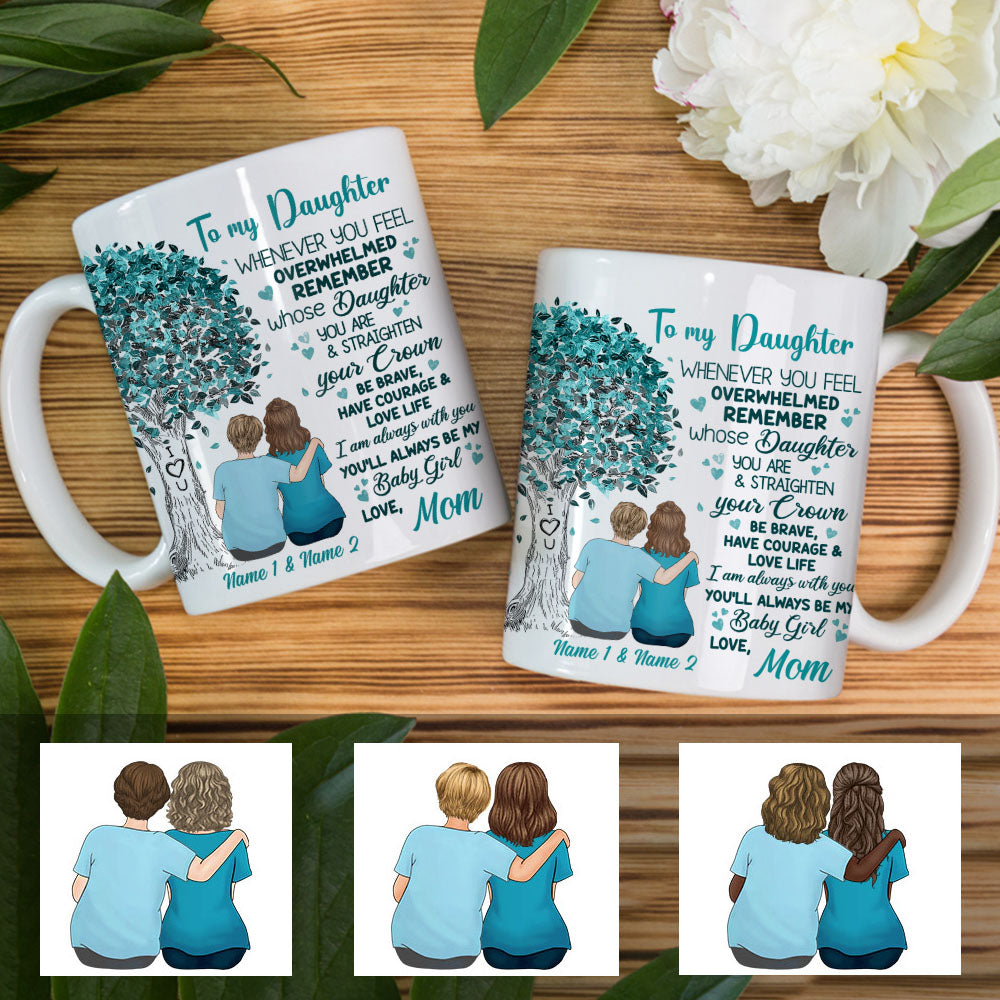 Personalized Mother And Daughter Tree Mug Personalized Mother And Daughter Tree Mug