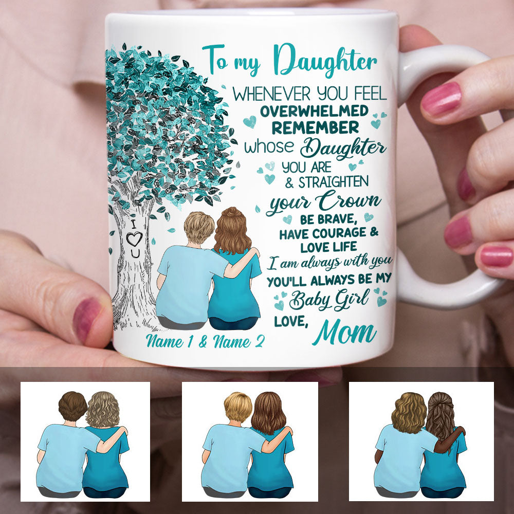 Personalized Mother And Daughter Tree Mug Personalized Mother And Daughter Tree Mug