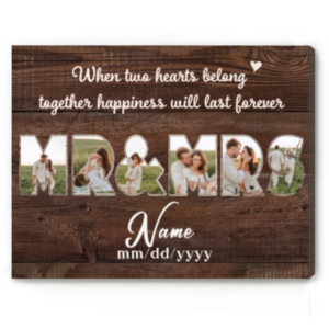 Personalized Mr And Mrs Photo Collage Canvas, Gifts For Engaged Couple, Custom Wedding Gifts – Best Personalized Gifts For Everyone