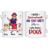 Personalized Never Underestimate An Old Lady Who Loves Dog Mug