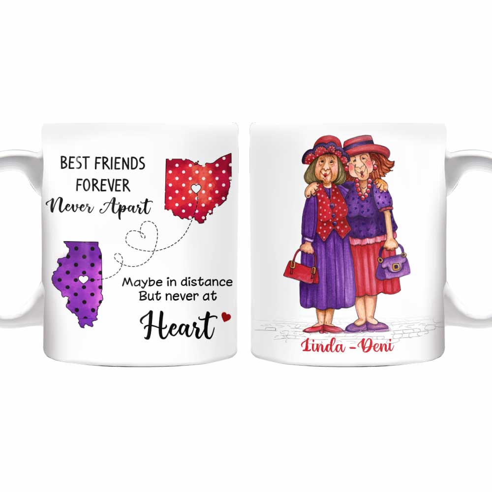 Personalized Old Friends Sisters Long Distance Mug Personalized Old Friends Sisters Long Distance Mug