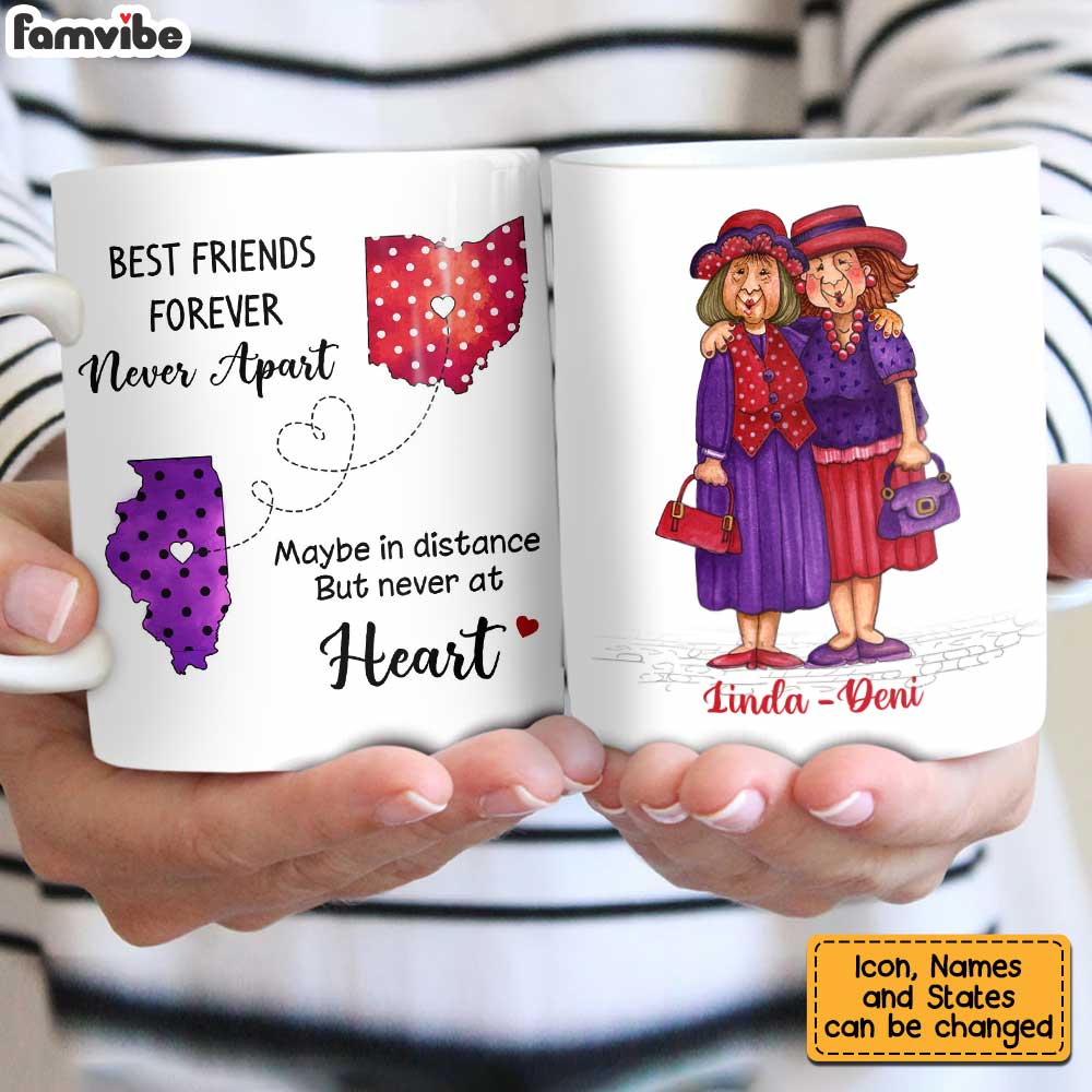 Personalized Old Friends Sisters Long Distance Mug Personalized Old Friends Sisters Long Distance Mug