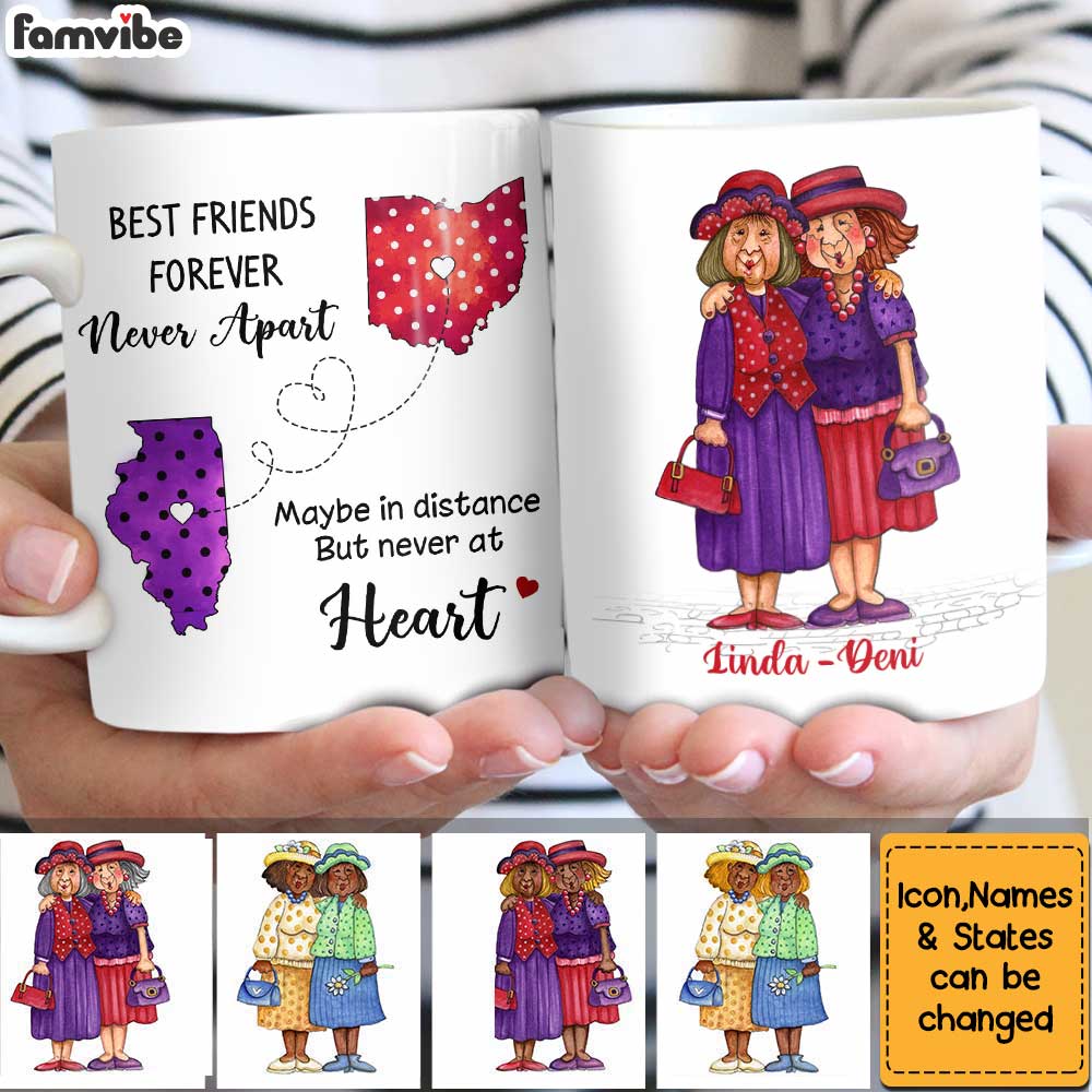 Personalized Old Friends Sisters Long Distance Mug Personalized Old Friends Sisters Long Distance Mug