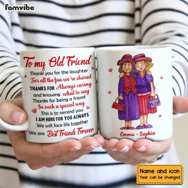 Personalized Old Friends Thank You Friendship Mug