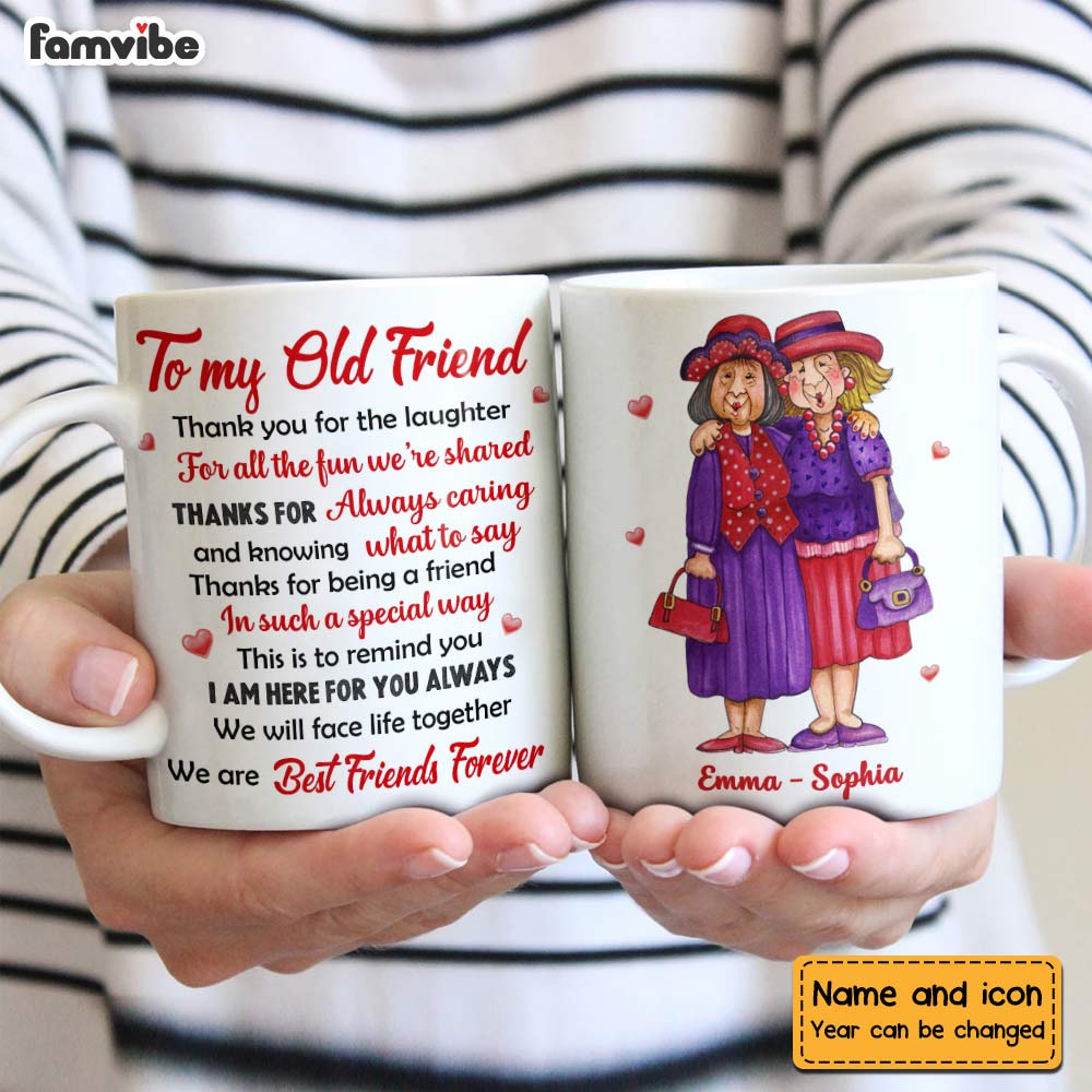 Personalized Old Friends Thank You Friendship Mug Personalized Old Friends Thank You Friendship Mug
