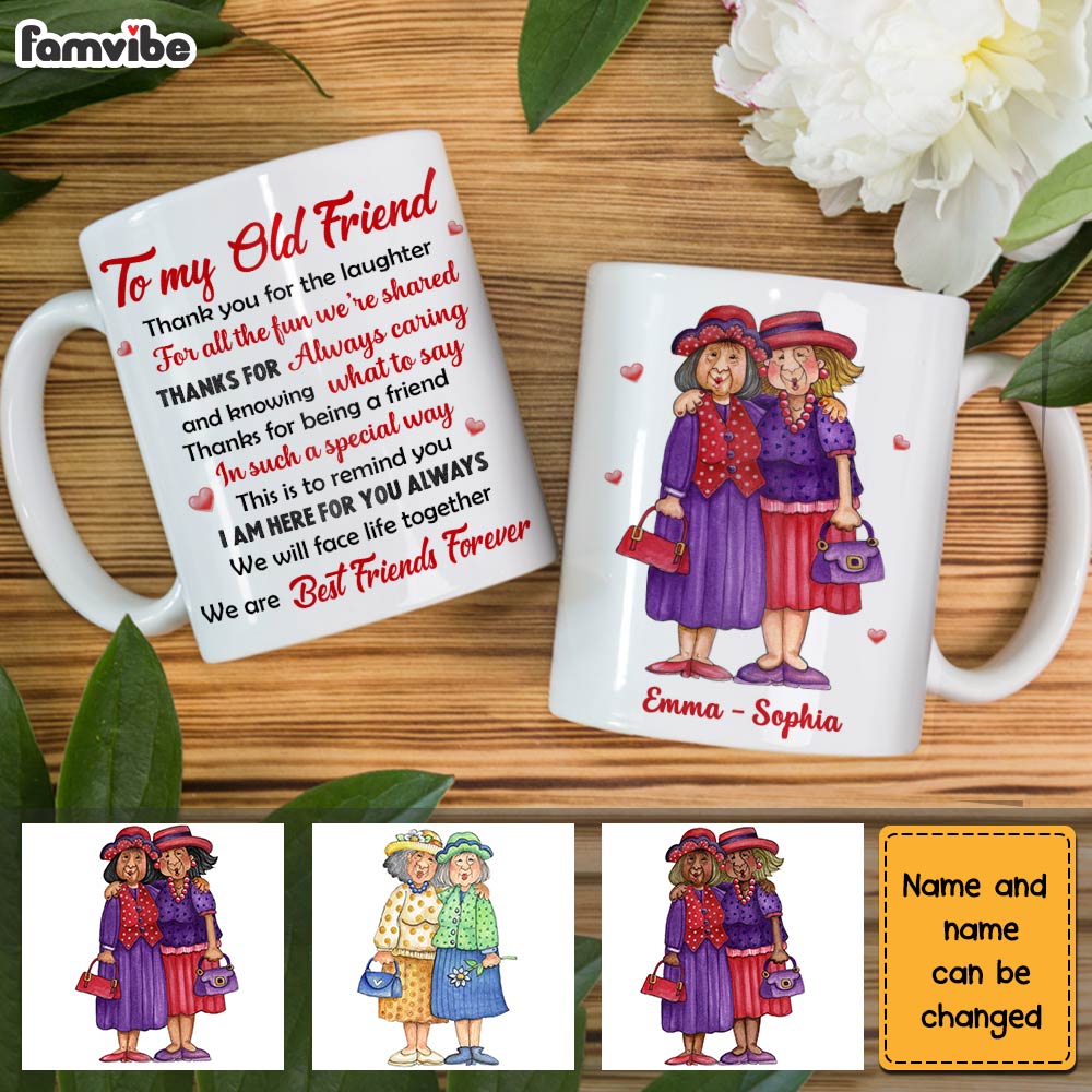 Personalized Old Friends Thank You Friendship Mug Personalized Old Friends Thank You Friendship Mug
