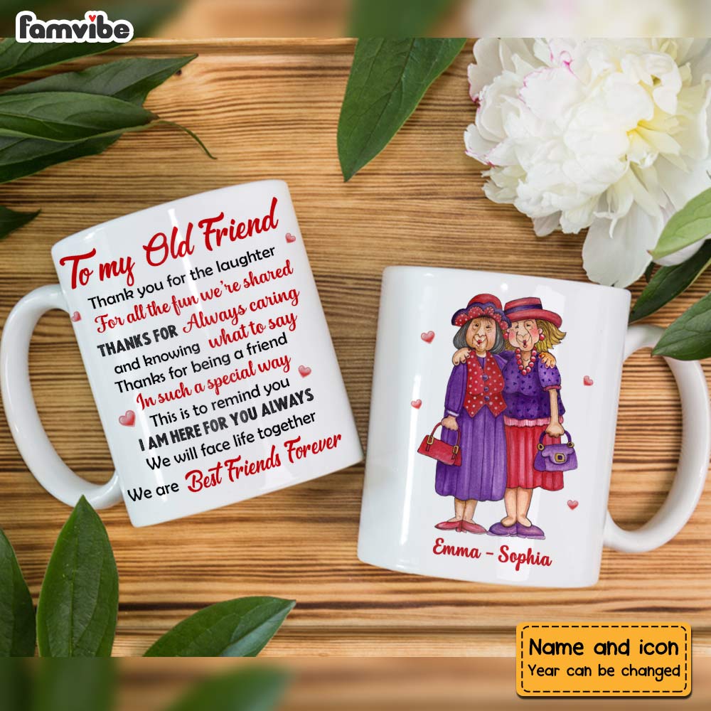 Personalized Old Friends Thank You Friendship Mug Personalized Old Friends Thank You Friendship Mug