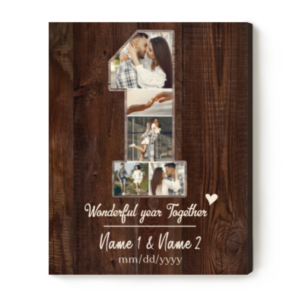 Personalized One Year Anniversary Gifts For Him For Her, 1st Anniversary Gift Photo Collage, First Anniversary Present