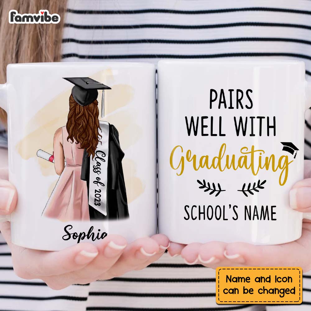 Personalized Pairs Well With Graduating Mug Personalized Pairs Well With Graduating Mug