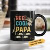 Personalized Papa Fishing Black Mug