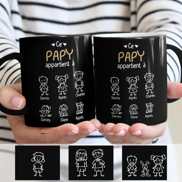 Personalized Papy Mamie French Grandma Grandpa Belongs Mug