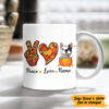 Personalized Peace Love Dog Fall Halloween Mug