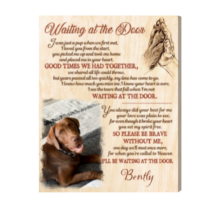 Personalized Pet Memorial Wall Art, Waiting At The Door Canvas, Sympathy Gift For Loss Of Dog, Pet Memorial Gifts