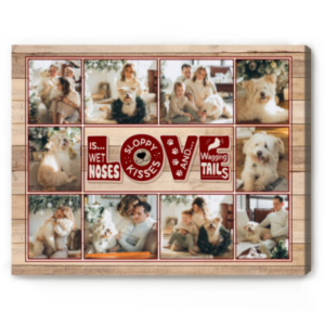 Personalized Pet Photo Collage Canvas, Pet Photo Gifts, Custom Pet Gifts