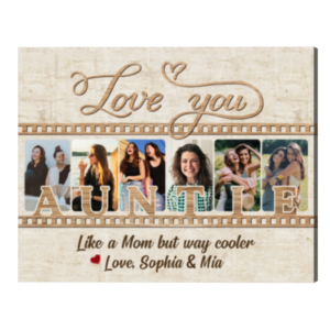Personalized Photo Auntie Canvas Print, Auntie Custom Picture Gifts, Auntie Like A Mom But Way Cooler – Best Personalized Gifts For Everyone