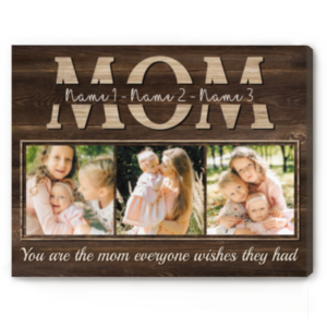 Personalized Photo Canvas For Mom, Mothers Day Gift Ideas From Kids, Birthday Present For Mom With Names – Best Personalized Gifts For Everyone