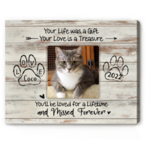Personalized Photo Cat Memorial Gifts, Cat Loss Gifts, Cat Memorial Wall Art