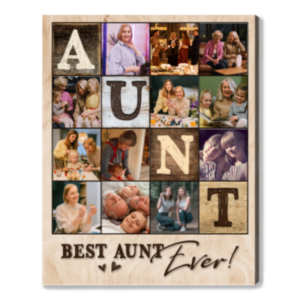 Personalized Photo Collage Aunt Gift, Auntie Birthday Gifts, Aunt Canvas Print, Best Photo Gift For Aunt – Best Personalized Gifts For Everyone