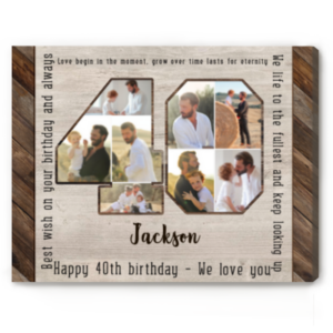 Personalized Photo Gift 40th Birthday, 40th Birthday Gifts For Her For Him, 40th Birthday Photo Ideas