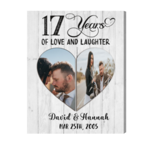 Personalized Photo Gift For 17th Wedding Anniversary Frame, 17 Year Anniversary Gift For Him Canvas – Best Personalized Gifts For Everyone