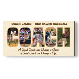 Personalized Photo Gift For Baseball Coach, Baseball Coach Gift Picture Collage, Coach Gift Idea
