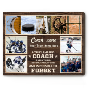 Personalized Photo Gifts For Field Hockey Coaches, Hockey Coach Gift Photo Collage, Christmas Gift For A Hockey Coach