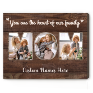 Personalized Photo Gifts For Mom, Mom Photo Collage Canvas, Gifts For Mom From Daughter