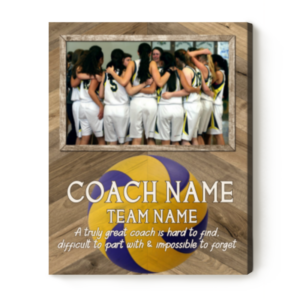 Personalized Picture Gift For Volleyball Coach, Volleyball Coach Gift With Photo Canvas, Volleyball Coach Gift From Team End Of Season