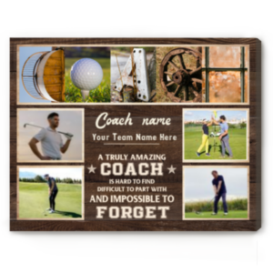 Personalized Picture Gifts For Golf Coaches, Best Golf Coaches Gift Photo Collage, Christmas Gift For Golf Coach