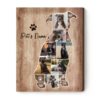 Personalized Pitbull Gifts, Pitbull Silhouette Photo Collage Canvas, Gifts For Pitbull Lovers